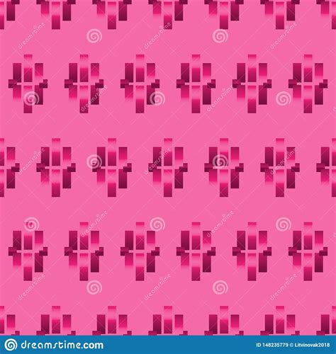 Seamless Pattern With Ordered Arrangement Of Abstract Geometric Shapes