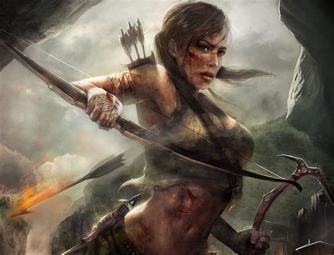 Lara Croft Games Female Brown Hair Video Games Tomb Raider Bow Arrows Hd Wallpaper Peakpx