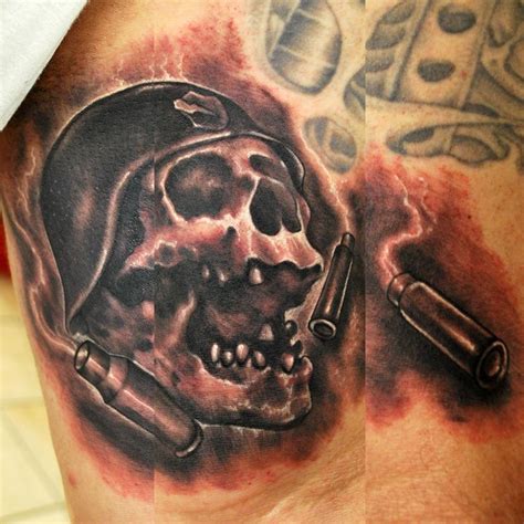 Muecke Custom Army Skull Bullets By George Muecke Tattoos