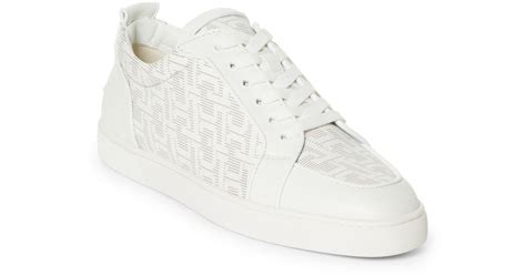 Christian Louboutin Rantulow Orlato Perforated Low Top Sneaker In White