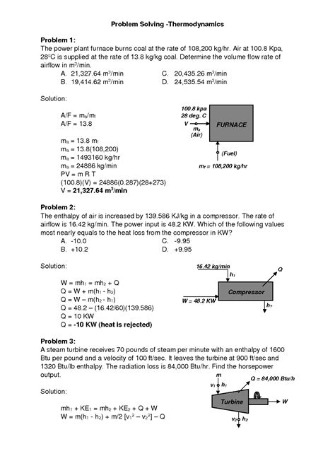 Solution Mechanical Engineering Problem Solving Thermodynamics Exam