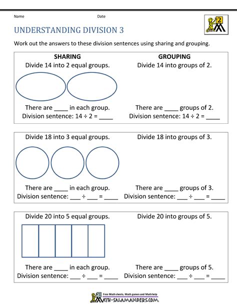 Division Worksheets For Grade 2