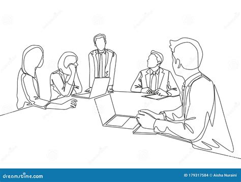 One Continuous Line Drawing Of Young Happy Board Of Directors Discussing Company Profit Sharing