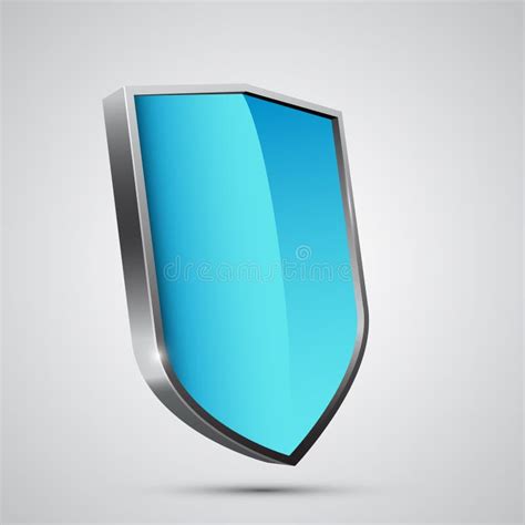 Shield Metal Shield Silver Shield Blue Shield 3d Shield Stock
