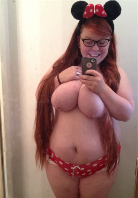 BBW Redhead Glasses Nude