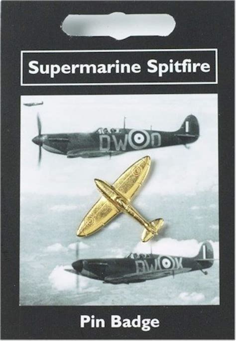 Supermarine Spitfire Gold Plated Pewter Pin Badge Etsy