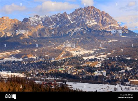 Cortina Dampezzo Ski Resort Dolomites Italy Stock Photo Alamy