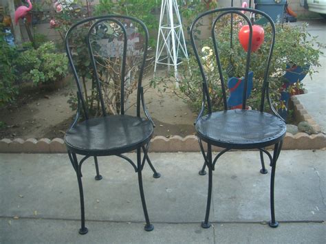 Vicllax outdoor metal bistro dining chairs se. CIMG6755 | Black metal Bistro chairs w/mesh seats $40 set ...