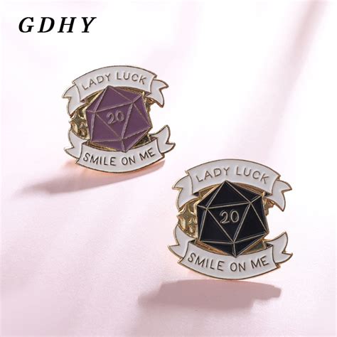 Gdhy Lady Lucksmile On Me Brooches 20 Sided Dice Dungeons And Dragons