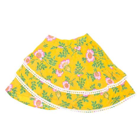Bambi Mini Skirt Yellow Dogwood Rose Beautiful Summer Clothes By Coco
