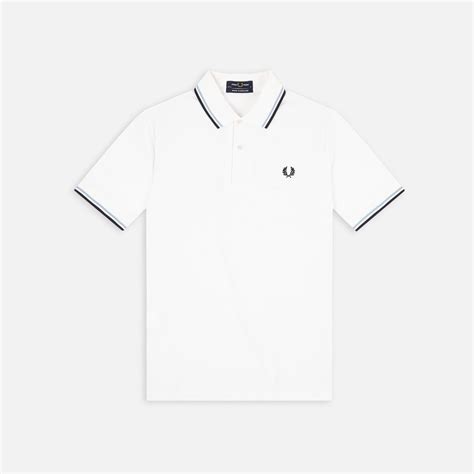 Fred Perry Twin Tipped Polo Shirt White Mens