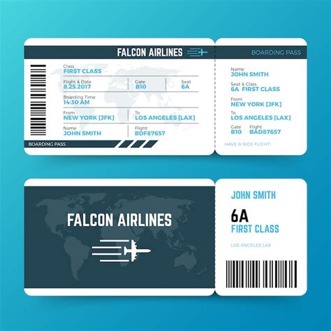 Premium Vector Modern Airline Travel Boarding Pass Ticket Vector Template