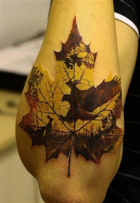 Maple Leafs Tattoo 62 Attractive Leaves Tattoos For Shoulder Tattoo