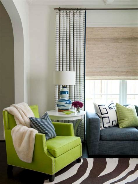 Transitional Living Room With Green Armchair Hgtv