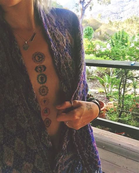 Paris Jackson Shows Off New Chakra Tattoos Down Her Sternum Chest Tattoos For Women Chakra