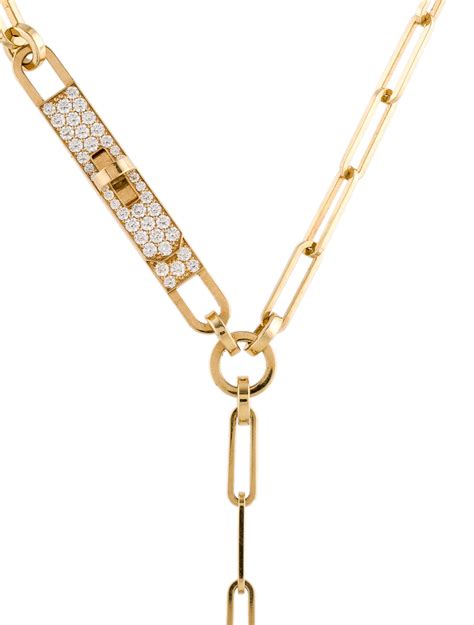 Hermès 18k Diamond Kelly Chaine Lariat Necklace Necklaces Her297373