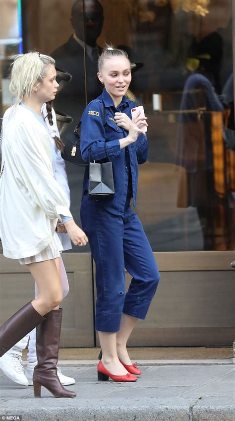 Lily Rose Depp Rocks Boiler Suit During Stroll In Paris Daily Mail Online