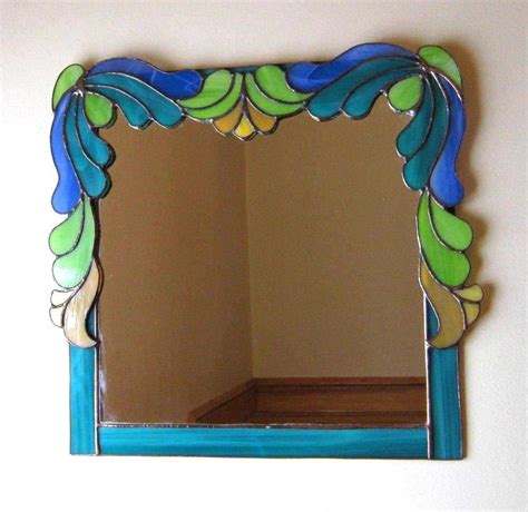 Buy Hand Crafted Art Deco Stained Glass Mirror Made To Order From Windflower Design