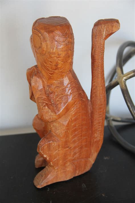 Hand Carved Monkey Sculpture Carved Wooden Monkey9 Etsy Australia