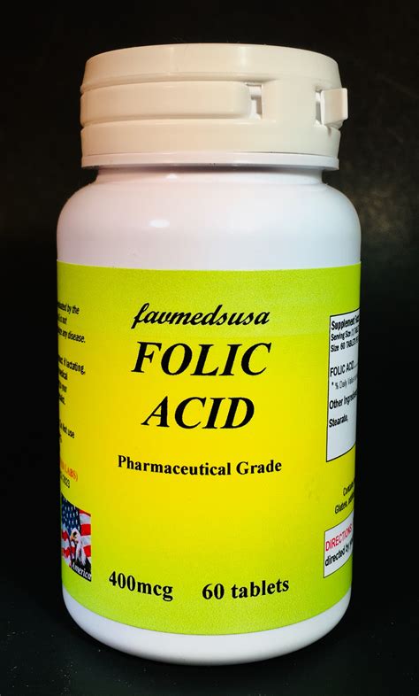 Folic Acid High Quality Blood Anemia Cell Growth 60 Tablets