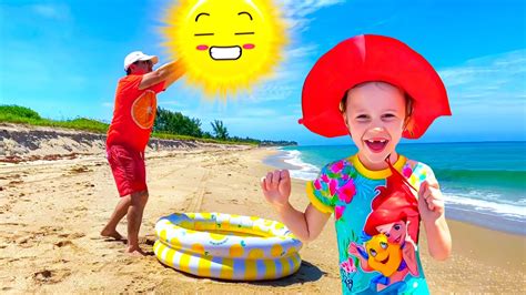 Nastya And Dad Play On The Beach Youtube
