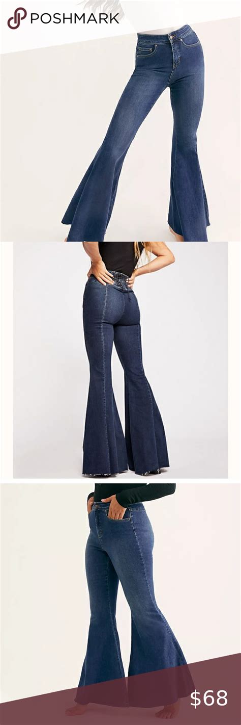Free People Crvy Super High Rise Lace Up Flare Jeans