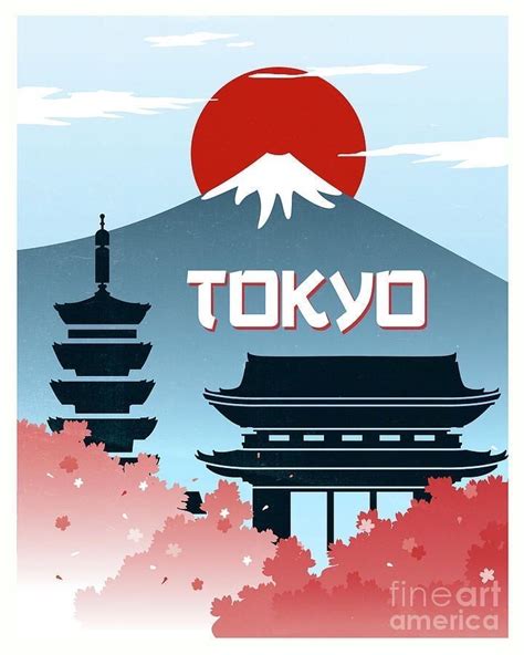 Tokyo Japan Vintage Poster Design Retro Travel Poster Art Deco