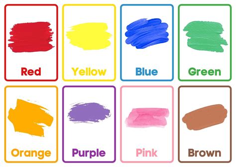 Colorful Printable Flashcards Instant Download Basic Colors Classroom