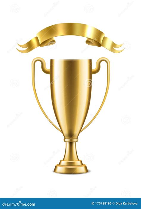 Champion Gold Cup Winner Golden Cup Trophy Isolated On White