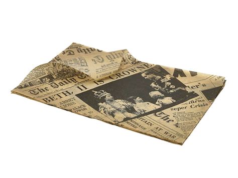 Greaseproof Paper Brown Newspaper Print 25 X 35cm Catering Products