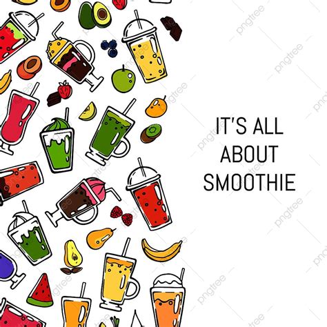 vector doodle colored smoothie drink background illustration banner and poster template download