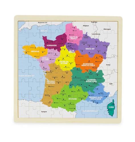 Puzzle Carte De France Puzzle En Bois Matériel Montessori