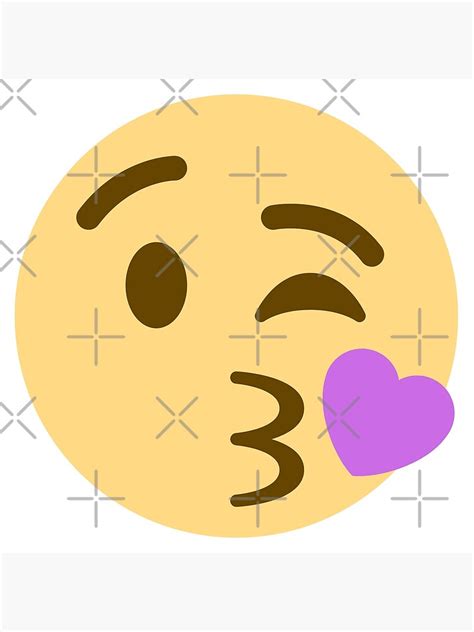 Flying Kiss Smiley Emoji Poster By Cbelan Redbubble