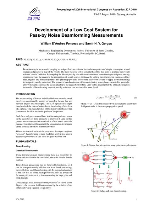 Pdf Development Of A Low Cost System For Pass By Noise Beamforming