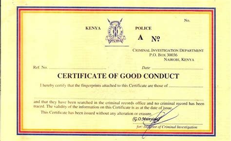Good Conduct Certificate Template Professional Templates