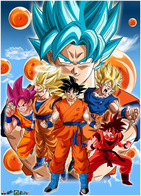 Hoodies, shirts, jackets, accessories & more. Dragon Ball Goku Faces Poster by lucario-strike on DeviantArt