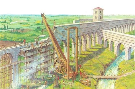 Illustration The Romans Building A Bridge For The Aquaduct Roman