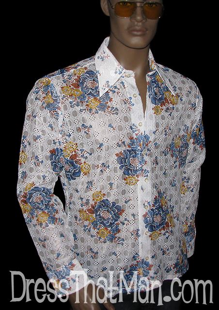 70s Vintage Butterfly Collar Vintage Mens Shirt Xl Snug Dressthatman