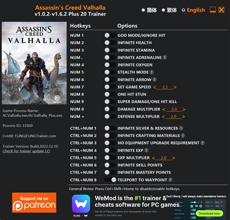 Assassin S Creed Valhalla Trainer Fling Trainer Pc Game Cheats And Mods
