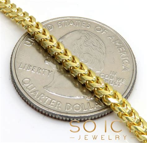14k Solid Yellow Gold Franco Chain 30 Inches 25mm