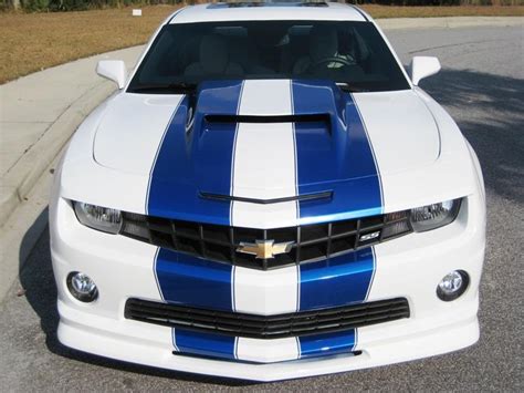 The First White With Blue Stripes Camaro5 Chevy Camaro Forum