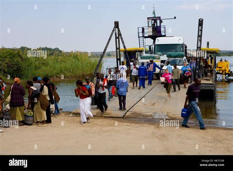 Africa Namibia Kasane Border Crossing Zambia Botswana River Ferry