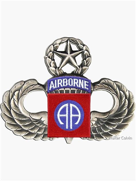 82nd Airborne Division Patch With Jumpwings Sticker For Sale By