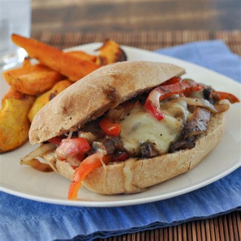 Slice the beef in strips as thin as possible. Portobello "Philly Cheese Steak" Sandwich | Nutritious ...