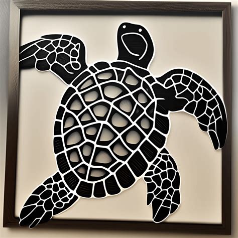 Sea Turtle Metal Art Graphic · Creative Fabrica