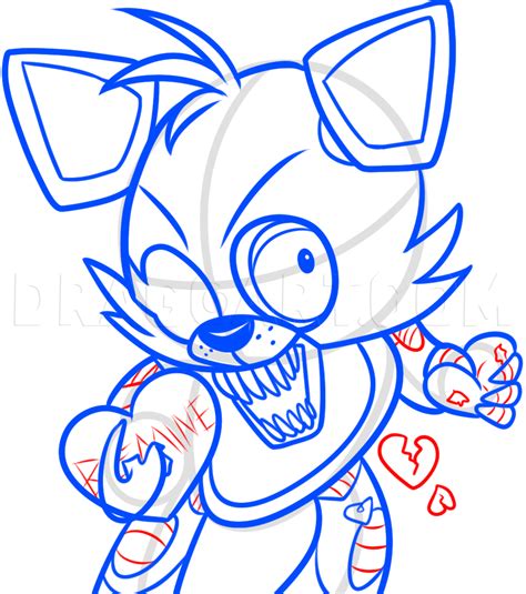 How To Draw Valentine Foxy The Fox Step By Step Drawing Guide By
