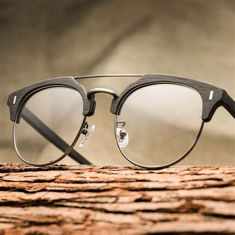 buy wood texture eyeglass frames men optical plain glasses women half frame