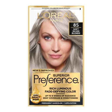 Loreal Paris Superior Preference 8s Soft Silver Blonde Permanent Hair Color 10 Ct Ralphs