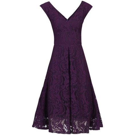 Jolie Moi 50s Lace Fit And Flare Dress Dark Purple 99 Liked On