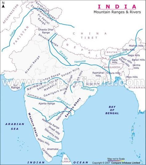 Mountain Ranges In India Map Map Of Mountain Ranges In India